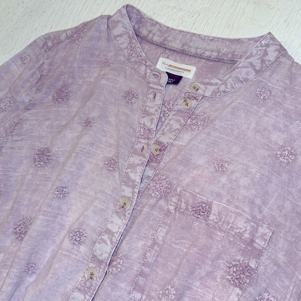 Anthropologie Lavender Button-Down Shirt - Picture 7 of 11
